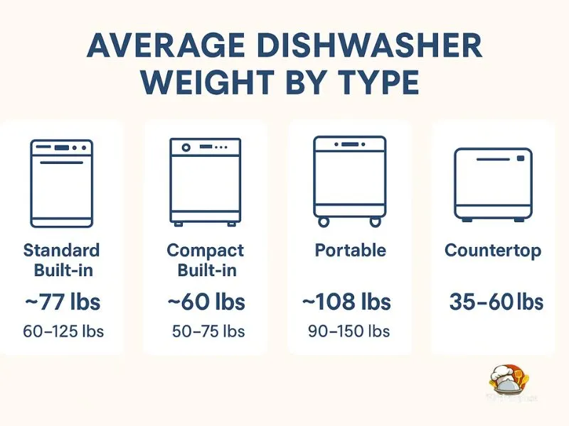 Average Dishwasher Weight by Type